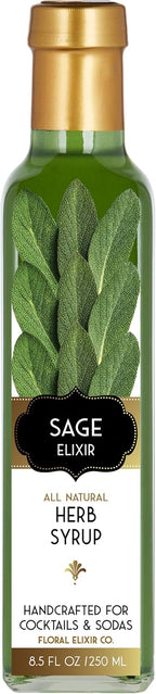 Floral Elixir Co. - All Natural HERB Syrup for Cocktails & Sodas, 8.5 oz (Sage)