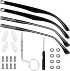 Glasses Replacement Arms Legs 2 Pairs with Eyeglasses Fix Adjustment Accessories with Temple Anti-Slip Silicone Tips Eyewear Repair Kit With Screws Washers Screwdrivers Nose Pads