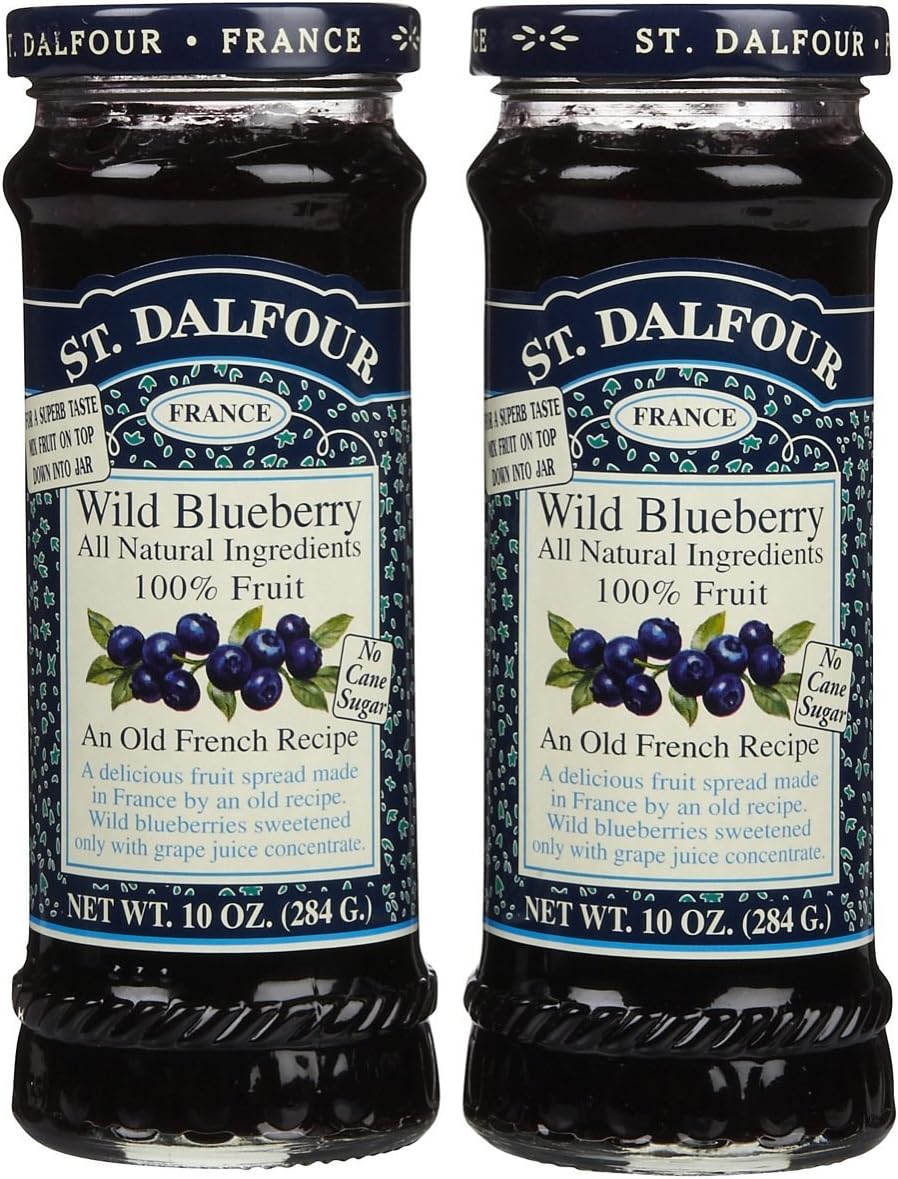 St. Dalflour, France, Wild Blueberry Fruit Spread, 10oz Glass Jar (Pack of 2)