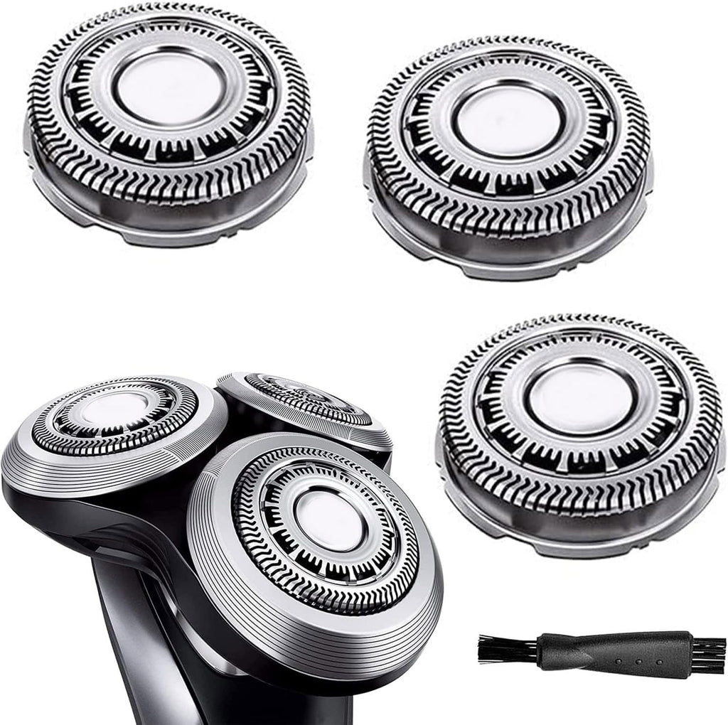 SH90/72 Replacement Heads Compatible with Philips Electric Shavers Series 9000 8000 SH90/62 Shaving Replacement Heads Compatible with Norelco Electric Razor Blades, 3Pack with Brush