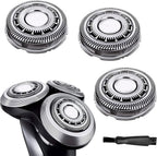 SH90/72 Replacement Heads Compatible with Philips Electric Shavers Series 9000 8000 SH90/62 Shaving Replacement Heads Compatible with Norelco Electric Razor Blades, 3Pack with Brush