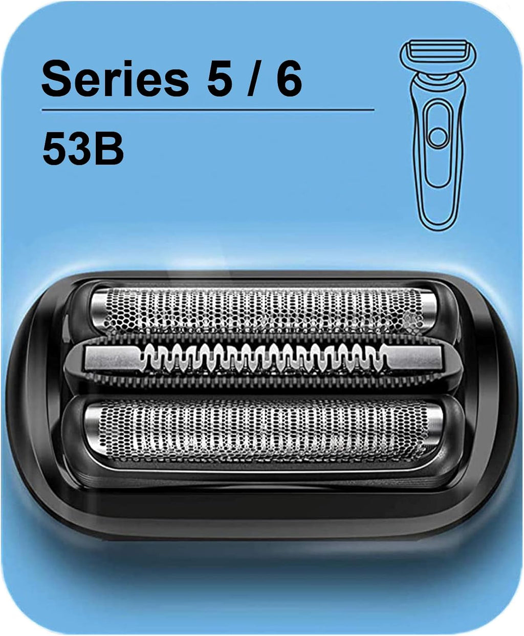 Series 5/6 53B Replacement Head for Braun Electric Foil Shaver, Compatible with New Generation Braun Razors 5020cs 5018s 5035s 5049cs 5050cs 6020s 6040cs 6075cc 6072cc 6090cc (1 Count)