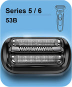 Series 5/6 53B Replacement Head for Braun Electric Foil Shaver, Compatible with New Generation Braun Razors 5020cs 5018s 5035s 5049cs 5050cs 6020s 6040cs 6075cc 6072cc 6090cc (1 Count)