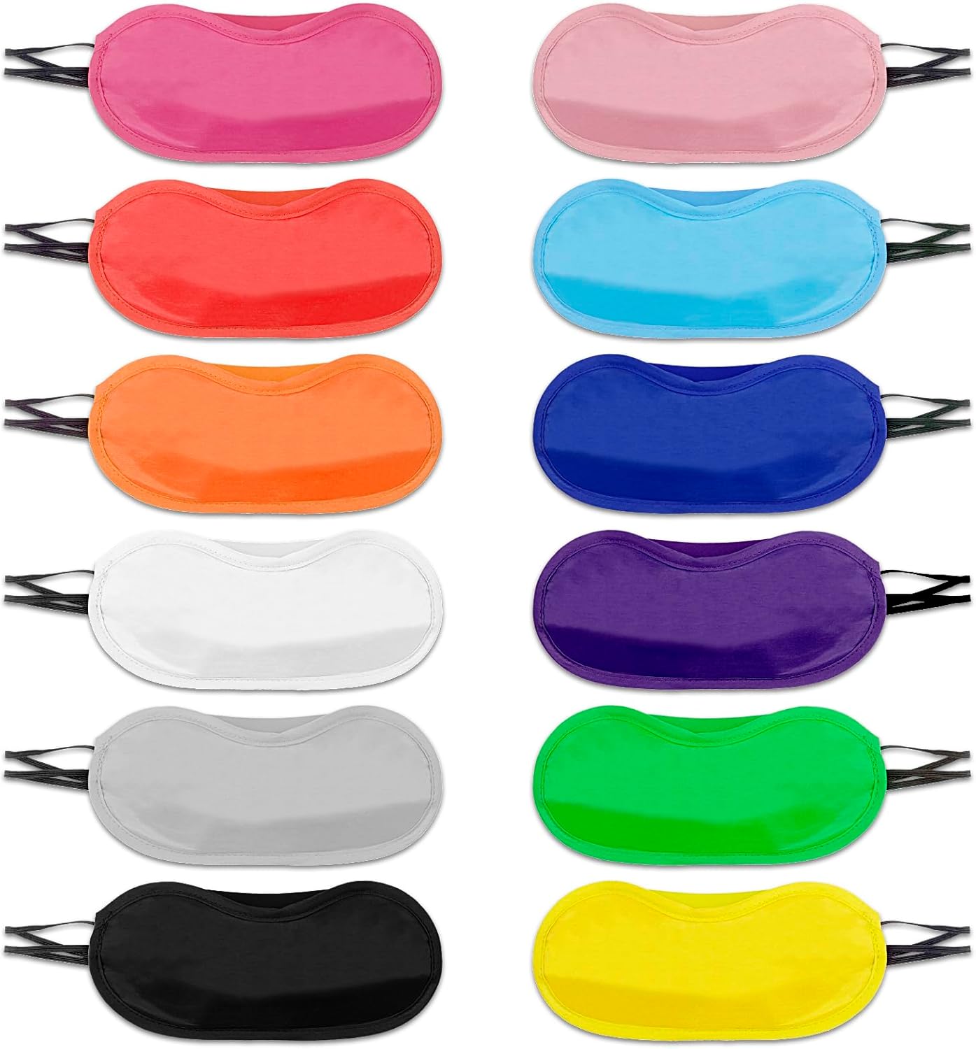 12pcs Eye Mask Sleep Masks Blindfolds Multicolor Sleeping Mask Blindfold Eye Cover Team Building Games Party with Nose Pad and Adjustable Strap for Women Men Kids