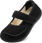 JOINFREE Womens Wide Diabetic Slippers Adjustable Comfort House Shoes Extra Wide Width Bedroom Slipper for Edema Swollen Arthritis Elderly Indoor Outdoor