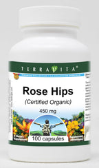 Rose Hips (Certified Organic) - 450 mg (100 Capsules, ZIN: 518698)