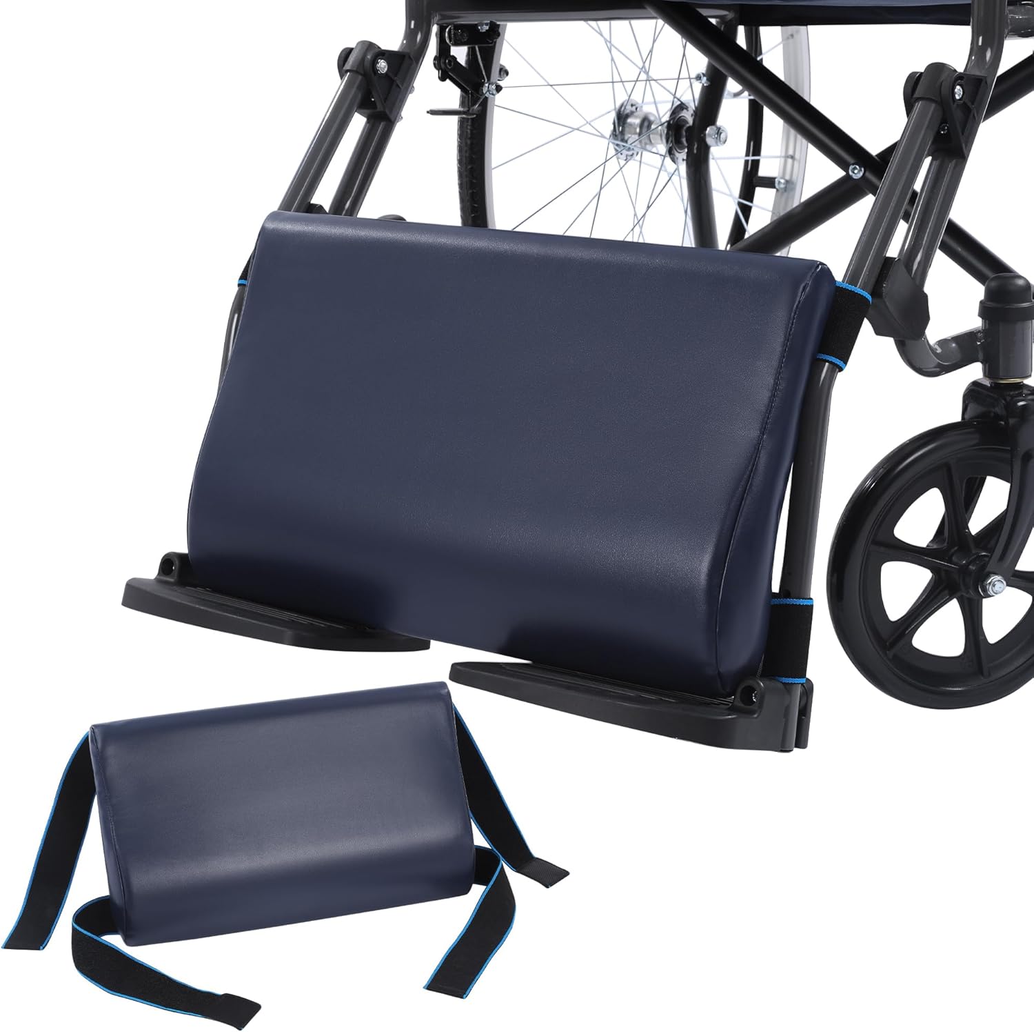 BALAPET PU Wheelchair Leg Rest, Foam Wheelchair Leg Rest Pad with Quick-Release Straps, Cushioned Calf Support & Lower Leg Stabilizer Pressure Relief for Elderly Disabled Patient