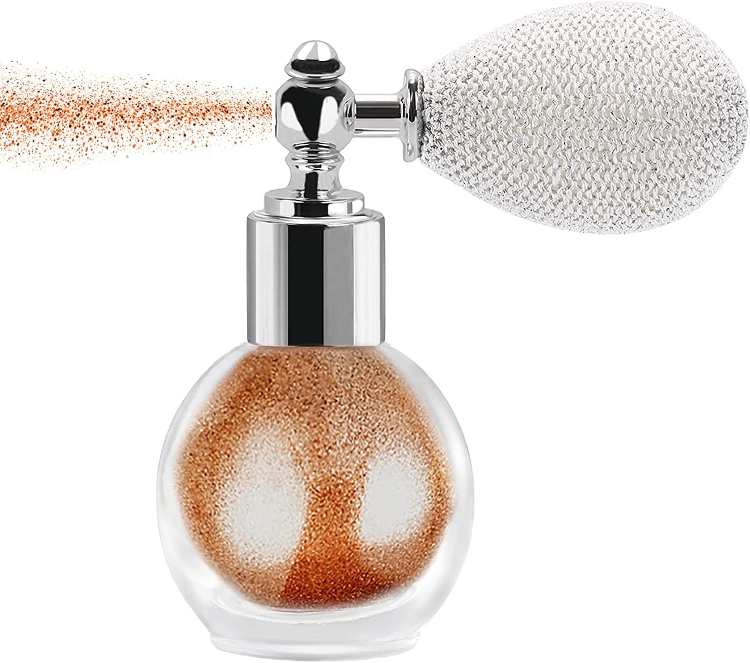 MAEPEOR Body Glitter Spray 4 Colors Shimmer Sparkle Highlighter Powder Glitter High Gloss Powder Spray for Face Body Hair Cosmetic (T04 Bronze)