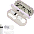 Eyeglass Case Double Sided Travel Size Cute Portable Contact Lens Box 2 in 1 Multifunction With Tool for Daily Outdoor Office