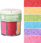 Sweets Indeed Sprinkles 6 Cell Edible Sprinkle Mix Jimmies Perfect for Cake Decorations Baking Ice Cream Cookies Cupcake Topper (Rainbow Sugar)