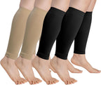 HOVEOX 4 Pairs Calf Compression Sleeves for Men and Women Leg Sleeves Footless Compression Socks for Running Cycling Sports
