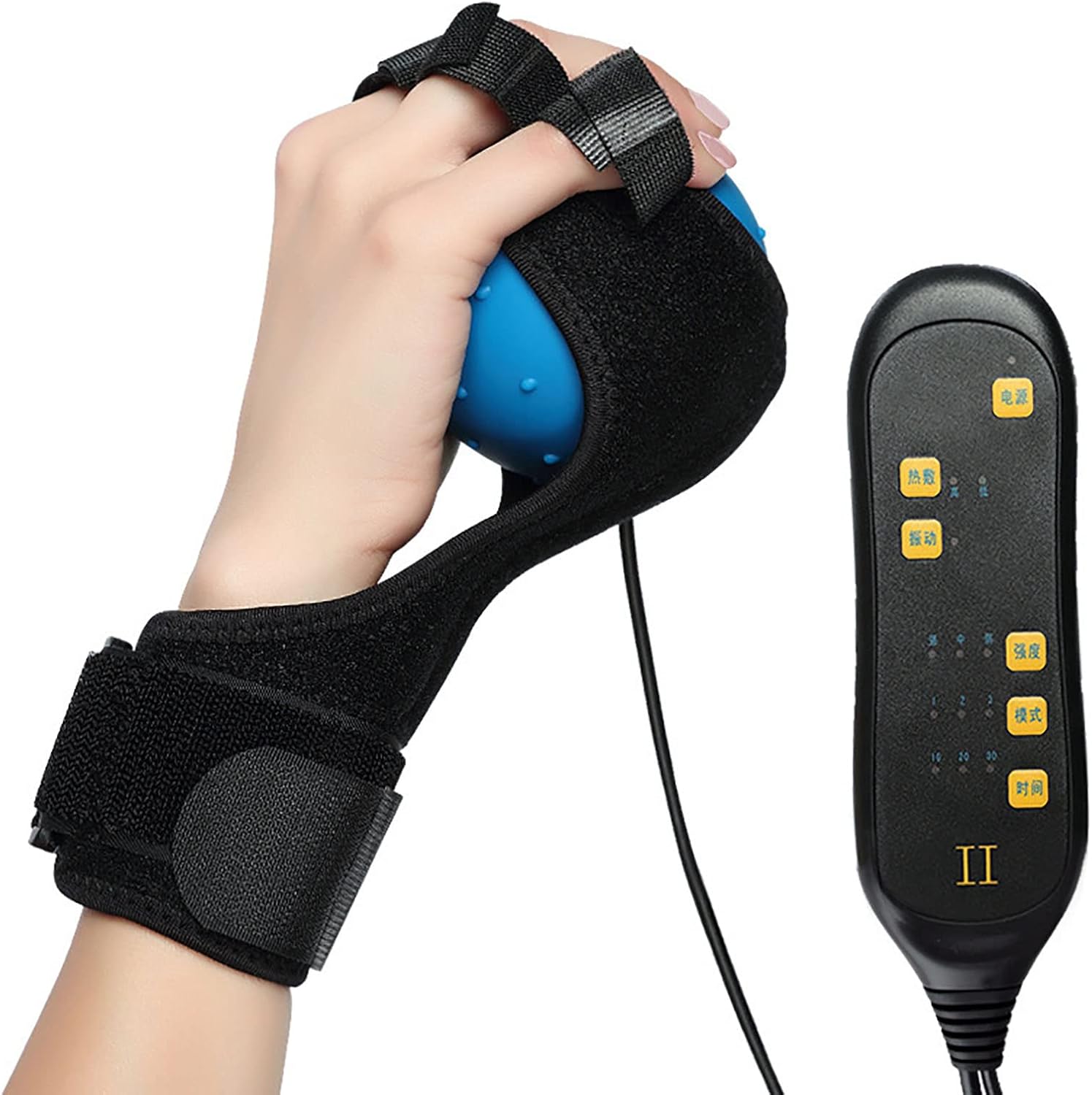 Electric Hot Compress Stroke Hemiplegia Fingers Recovery Massager, Infrared Therapy Ball Finger Massage Rehabilitation,Passive Training Finger Flexion Correction