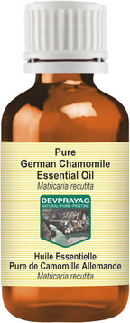 German Chamomile Essential Oil (Matricaria recutita) Pure | Non-Sticky | Non-Greasy | Lightweight | Men & Women | All Skin Types | Steam Distilled 5ml (0.16 oz)