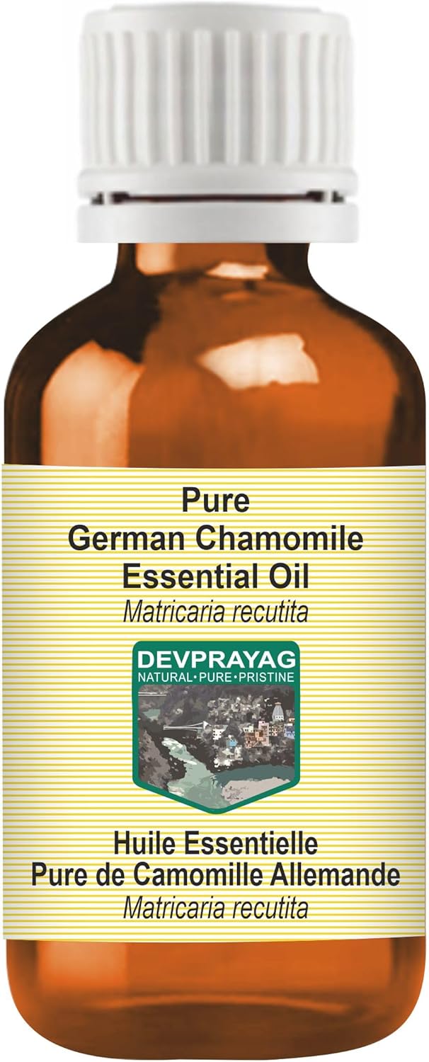 German Chamomile Essential Oil (Matricaria recutita) Pure | Non-Sticky | Non-Greasy | Lightweight | Men & Women | All Skin Types | Steam Distilled 5ml (0.16 oz)