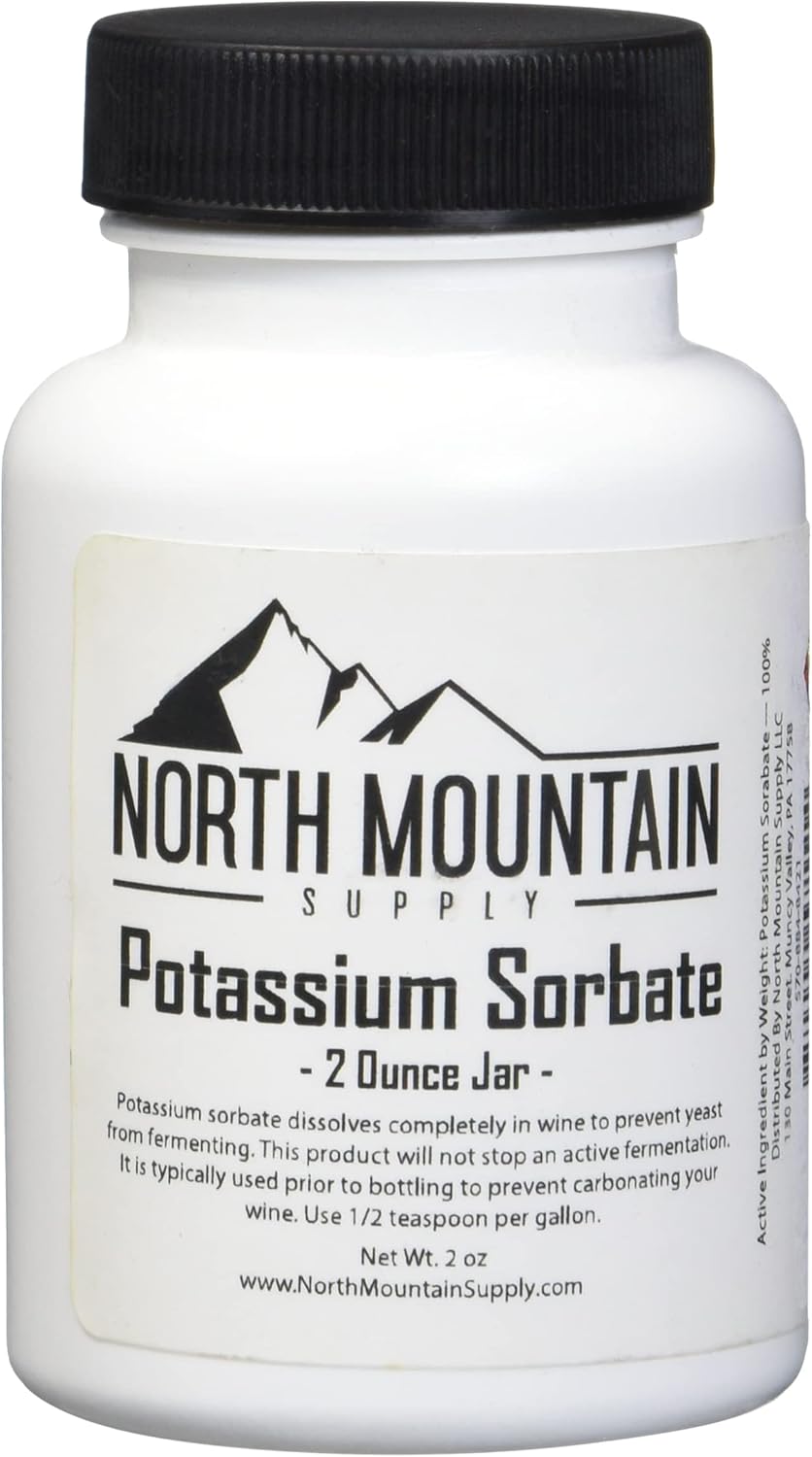 North Mountain Supply Food Grade Potassium Sorbate Stabilizer - 2 Ounce Jar