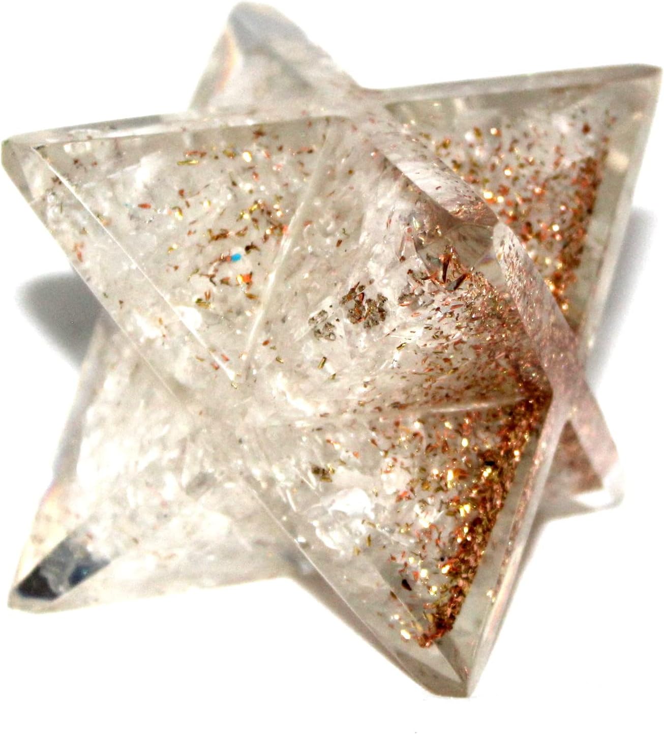 Jet Lovely Big Genuine Crystal Quartz Orgone Merkaba 4" Huge Large Crystal Gemstones Copper Metal Mix Rare Healing Positive Image is JUST A Reference.