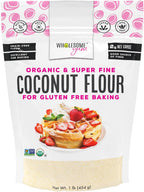 Wholesome Yum Premium Organic Coconut Flour For Baking & More (16 oz / 1 lb) - Low Carb, Gluten Free, Non GMO, Keto Friendly Flour Substitute