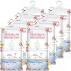 Ksend Moisture Absorbers 8 Packs - 9.8 oz Dehumidifier Bags, Portable Moisture Hanging Bags for Closet, Bathroom and Kitchen, Lemon Rose Scent, 11.8" x 6.3"