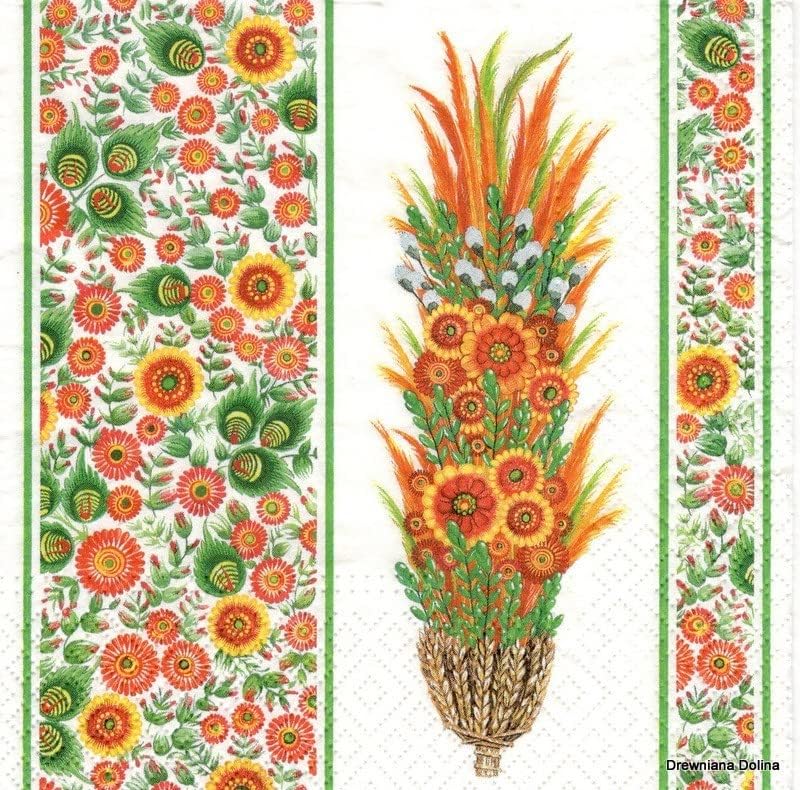 AM Décor - 20 Count Soft 3-Ply Tissue Decoupage Luncheon Paper Napkins -13" x 13" (Unfolded) (Beautiful Folk)
