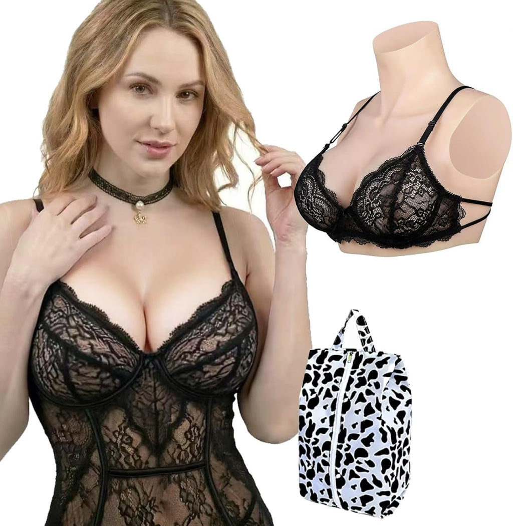 Realistic Silicone Breastplate with Liquid Silicone Filling, Professional Breast Forms for Crossdresser & Cosplay
