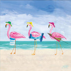 IHR Ideal Home Range Cocktail Napkins Disposable 3-Ply Paper Party Napkin Pack, 5" x 5", Beach Flamingos, 20-Count