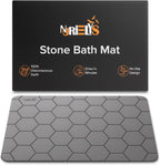 Stone Bath Mat – Diatomaceous Earth Quick Dry Bath Mat with Non Slip Base and Sanding Tool – Super Absorbent Bathroom Mat for Shower, Kitchen, and Pet Bowl – Modern Bathroom Decor