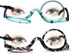 MMOWW 2 Pairs Makeup Reading Glasses for Women Magnifying Flip Down Cosmetic Readers