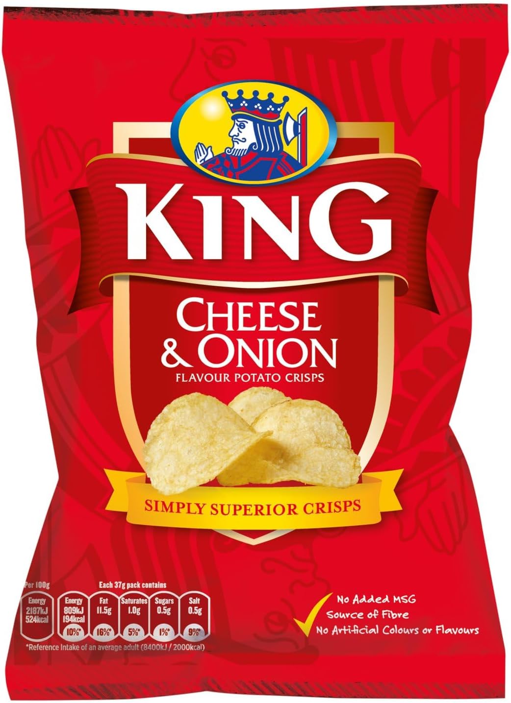 King Cheese & Onion 42g (1.5oz) 5 Pack
