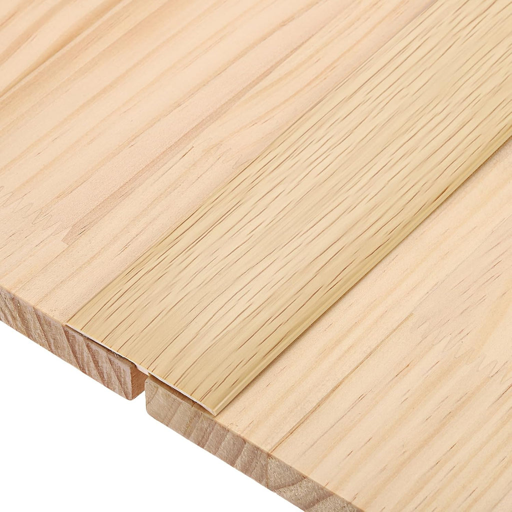 uxcell T-Molding Transition Strips, 3.28 ft x 1.97" (L x W) PVC Floor Flat Divider Strip Self Adhesive Vinyl Flooring Edging Trim for Joining Floor Gaps Doorways, Maple Wood Grain