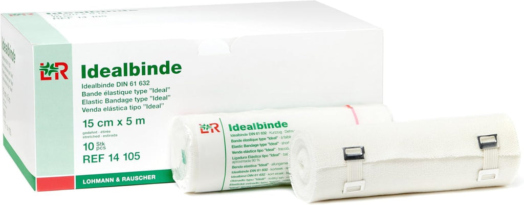 Lohmann & Rauscher 58410 Idealbinde Short Stretch Elastic Bandage, 8" Wide x 5.5 Yard Long Roll, Packaging May Vary