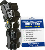 FlexTrack ROM Telescoping Post Op Knee Brace - Adjustable Hinged Stabilizer for ACL, MCL, PCL Injury Recovery & Surgery Support - L1832 L1833