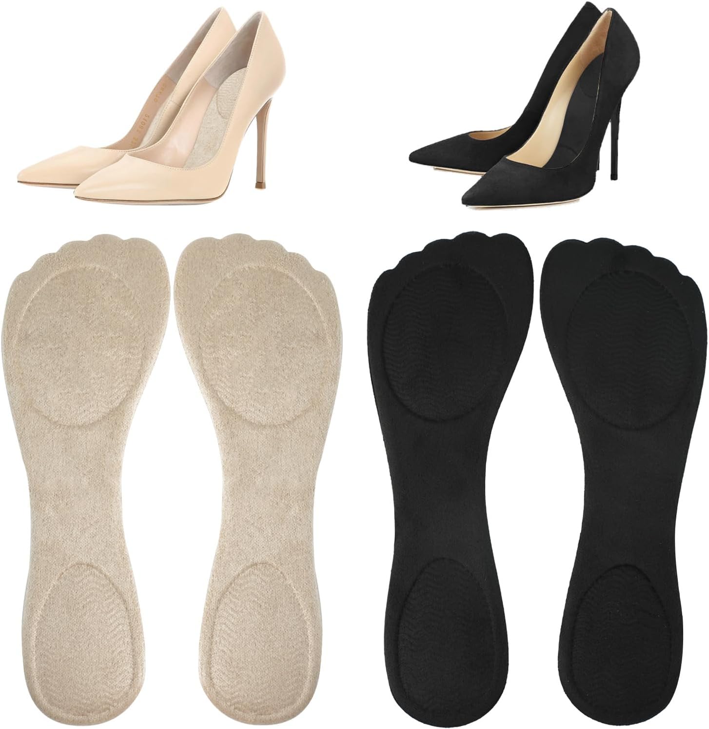 2 Pair Insoles for Heels, High Heel Shoe Gel Insoles Women, Comfort Pads, Inner Soles for Women Shoes Sandals