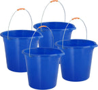 Superio Plastic 2 Gallon Bucket for Cleaning - Car Wash Bucket with Grip Handle - Royal Blue Small Durable Pail for Fishing, Mopping, Cleaning Camping - 10 Liter 4 Pack