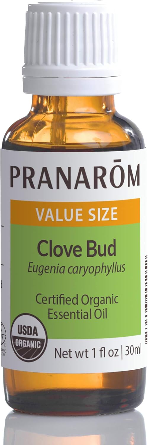 Pranarom USDA Certified Organic Clove Essential Oil (30ml), 100% Pure Undiluted Therapeutic Grade from Sri Lanka & Madagascar for Aromatherapy, Diffuser, Immune Support, DIY Cleaning, Warm Scent