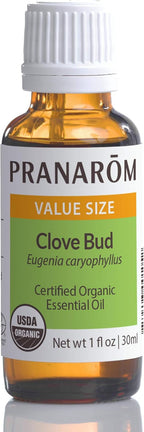 Pranarom USDA Certified Organic Clove Essential Oil (30ml), 100% Pure Undiluted Therapeutic Grade from Sri Lanka & Madagascar for Aromatherapy, Diffuser, Immune Support, DIY Cleaning, Warm Scent