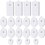 AVCOO TENS Unit Electrode Pads 20 Pack in 3 Sizes, Reusable & Latex Free TENS Pads Replacement for 50 Times, Compatible with Belifu, Nursal TENS EMS Muscle Stimulator, Using 3.5mm Button Lead Wires