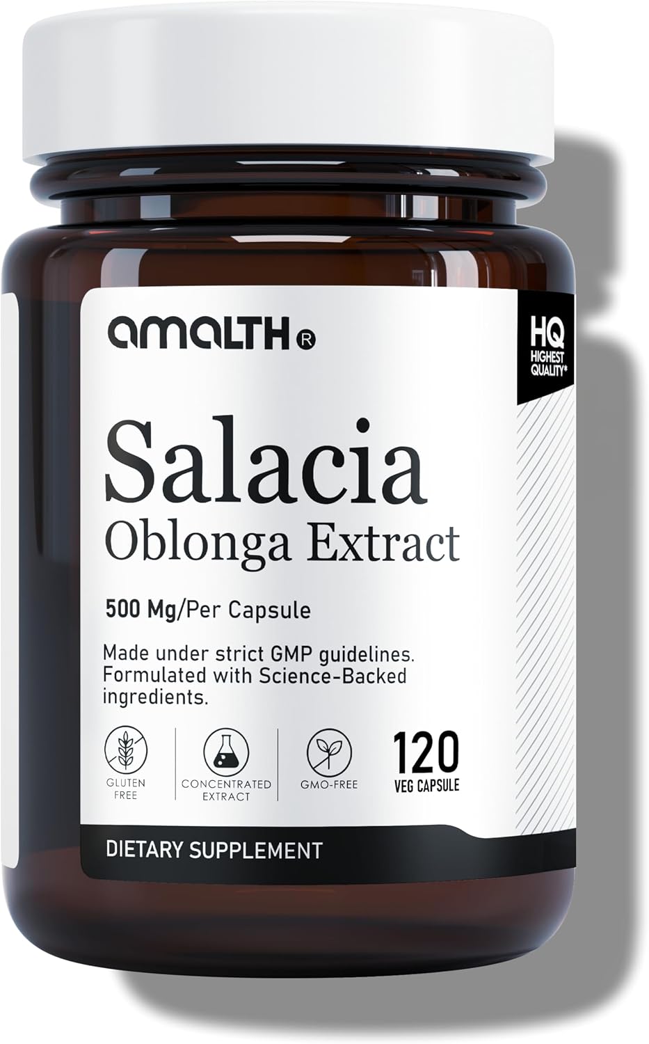 AMALTH Salacia Oblonga Capsules 500 mg | Salacia Oblonga Extract Supplement | Herbal Extract Formula | Plant Based Supplement | Natural Botanical Capsules | Non-GMO | 120 Veg Capsules