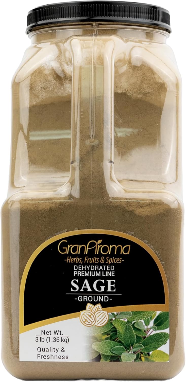 GranAroma Ground Sage, Earthy Flavor, Soups & Sauces, Versatile Herb (48 Ounce)
