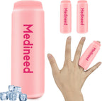 2PCS Finger Sleeves Gel Ice Pack, Lasting Cold Compress Freeze Sleeve, Reusable Finger Brace Ice Packs for Injuries, Arthritis, Tendonitis, Gout, Sprains, Middle Protectors (Pink)