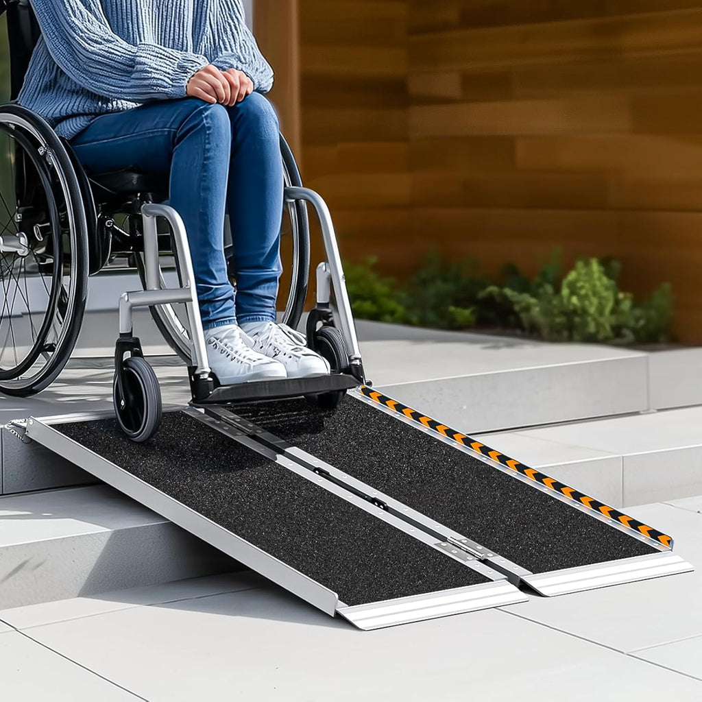 Portable Wheelchair Ramp 3FT, Non-Skid Aluminum Ramps for Wheelchairs for Home Steps, 800 LBS Capacity Handicap Ramp for Doorway, Threshold,Front Porch, Entry, Stairs 36" Lx 29.2" Wx2H