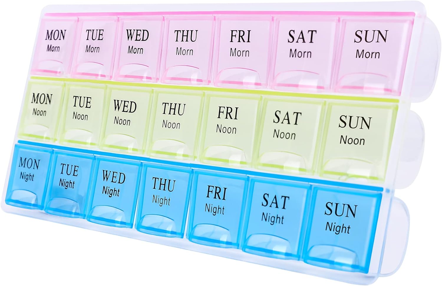 Large Weekly Pill Organizer 3 Times A Day, Moisture-Proof 7 Day Pill Box, Travel Pill Cases Portable for Pills Vitamin Fish Oil Supplements
