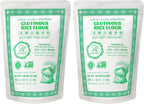 Soeos Glutinous Rice Flour 32 Ounce (Basic), Rice Flour for Baking or Cooking, All Natural White Rice Flour, Vegan, Gluten-Free