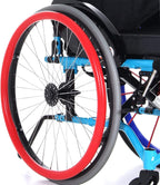 YZRYXHWL Wheelchair Cover Wheelchair Accessories 24in Wheelchair Push Rim Covers 1 Pair Non-Slip Wear-Resistant Hand Push Cover Wheelchair Rear Wheel Push Ring Protective Cover (Color : Rose red)