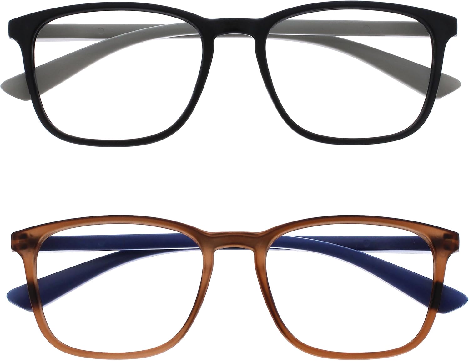 OPULIZE Max Reading Glasses - Classic Large Rectangular Frame - Men's Women's Unisex - Spring Hinges - R78