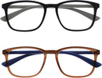 OPULIZE Max Reading Glasses - Classic Large Rectangular Frame - Men's Women's Unisex - Spring Hinges - R78
