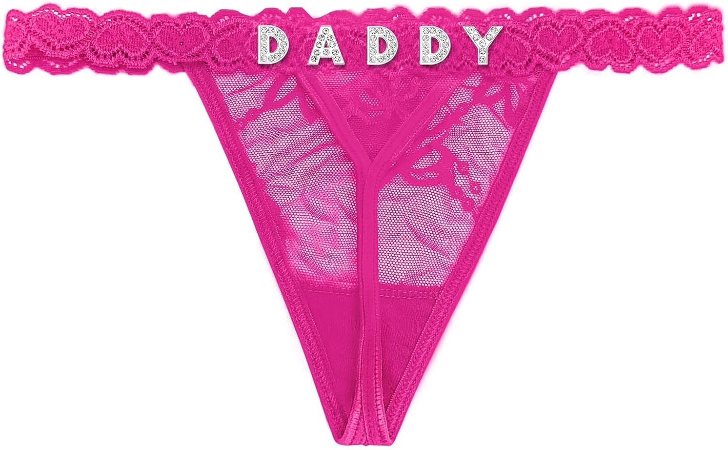 Women's Personalized Thongs with Funny Rhinestone Letters, Custom Name Underwear Panties for Couples
