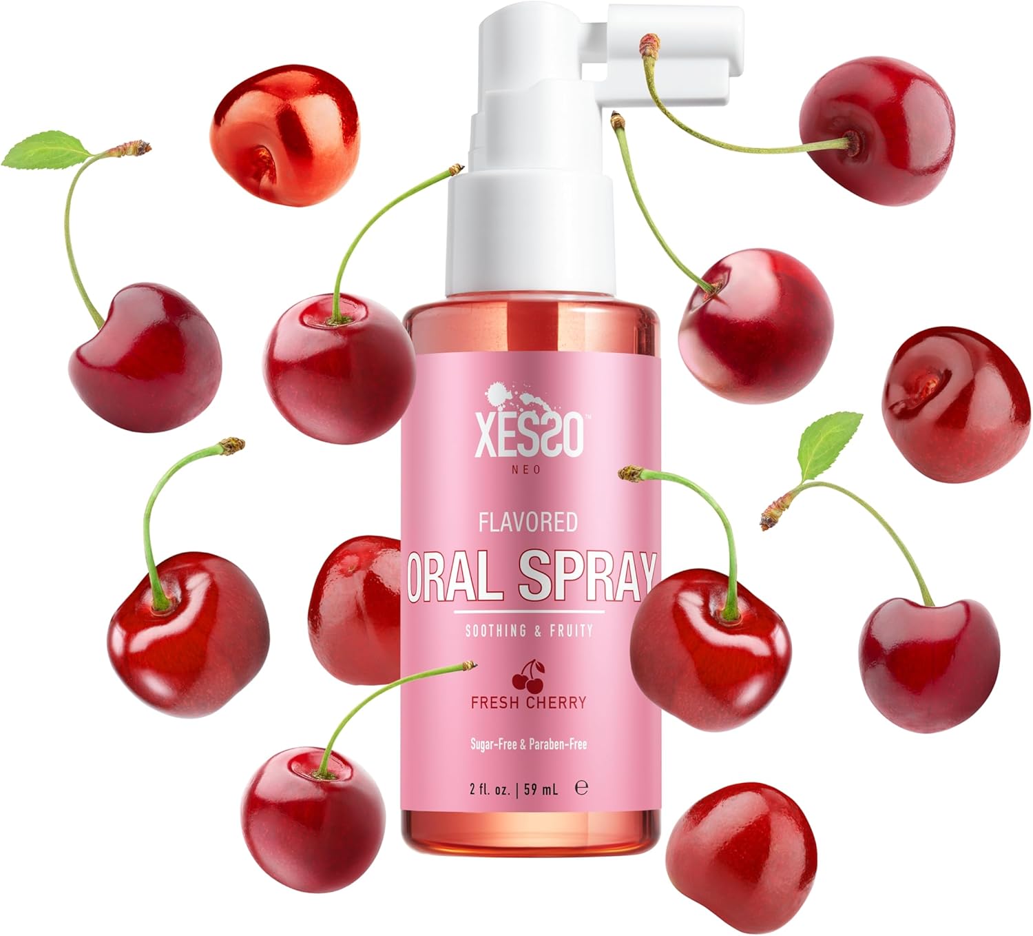 XESSO Flavored Oral Spray w/Fresh Cherry Scent 2 fl oz, Deep Throat Relaxing for Women and Men, Reduces Gag Reflex, Throat and Mouth Mist for Oral Pleasure, Made in USA, Package May Vary