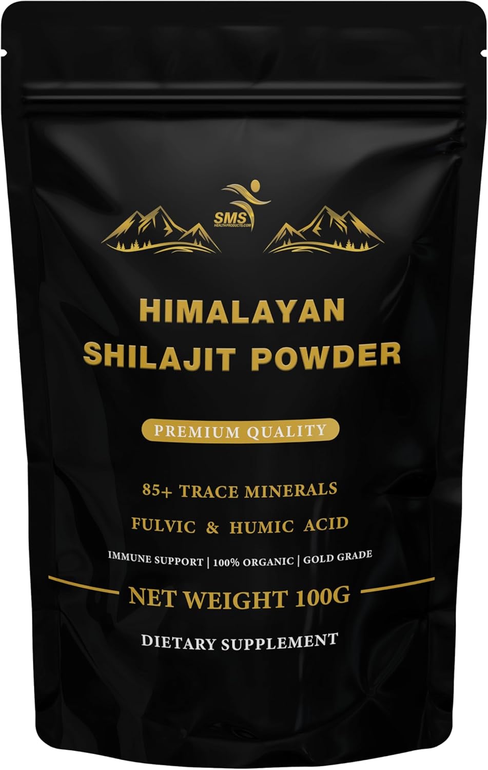 Shilajit Pure Himalayan Shilajit Powder - Gold Grade 100% Pure with Fulvic Acid & 85+ Trace Minerals Complex for Energy & Immune Support - 100g