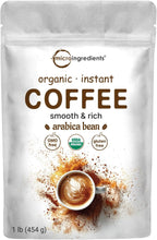 Organic Instant Coffee, 1lb Powder | Premium Arabica Coffee Beans Source | Medium to Dark Roast | Natural Fresh Flavor | Smooth & Rich | Non-GMO, Gluten Free