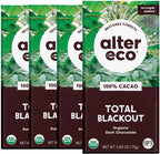 Alter Eco | Dark Chocolate Bars | Pure Dark Cocoa, Fair Trade, Organic, Non-GMO, Gluten Free (4-Pack Total Blackout)